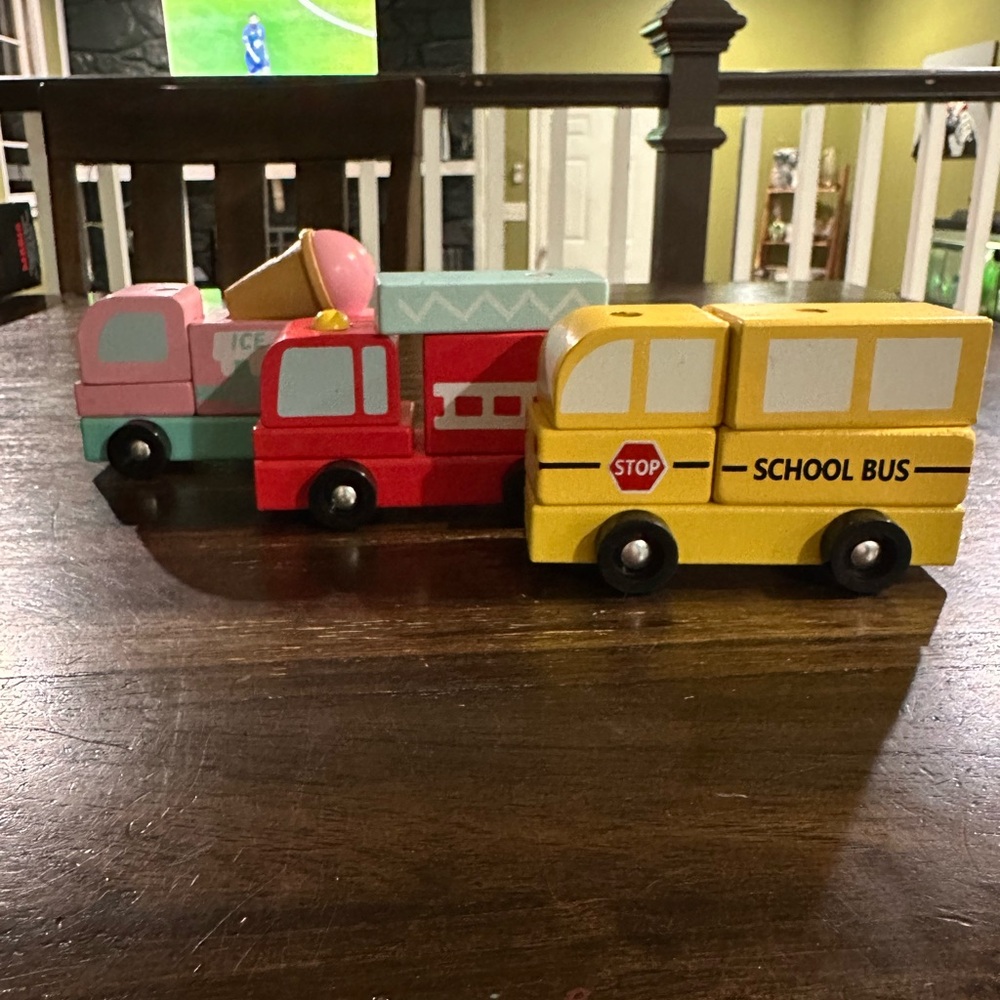 Colorful Wooden Vehicle Set for Kids
